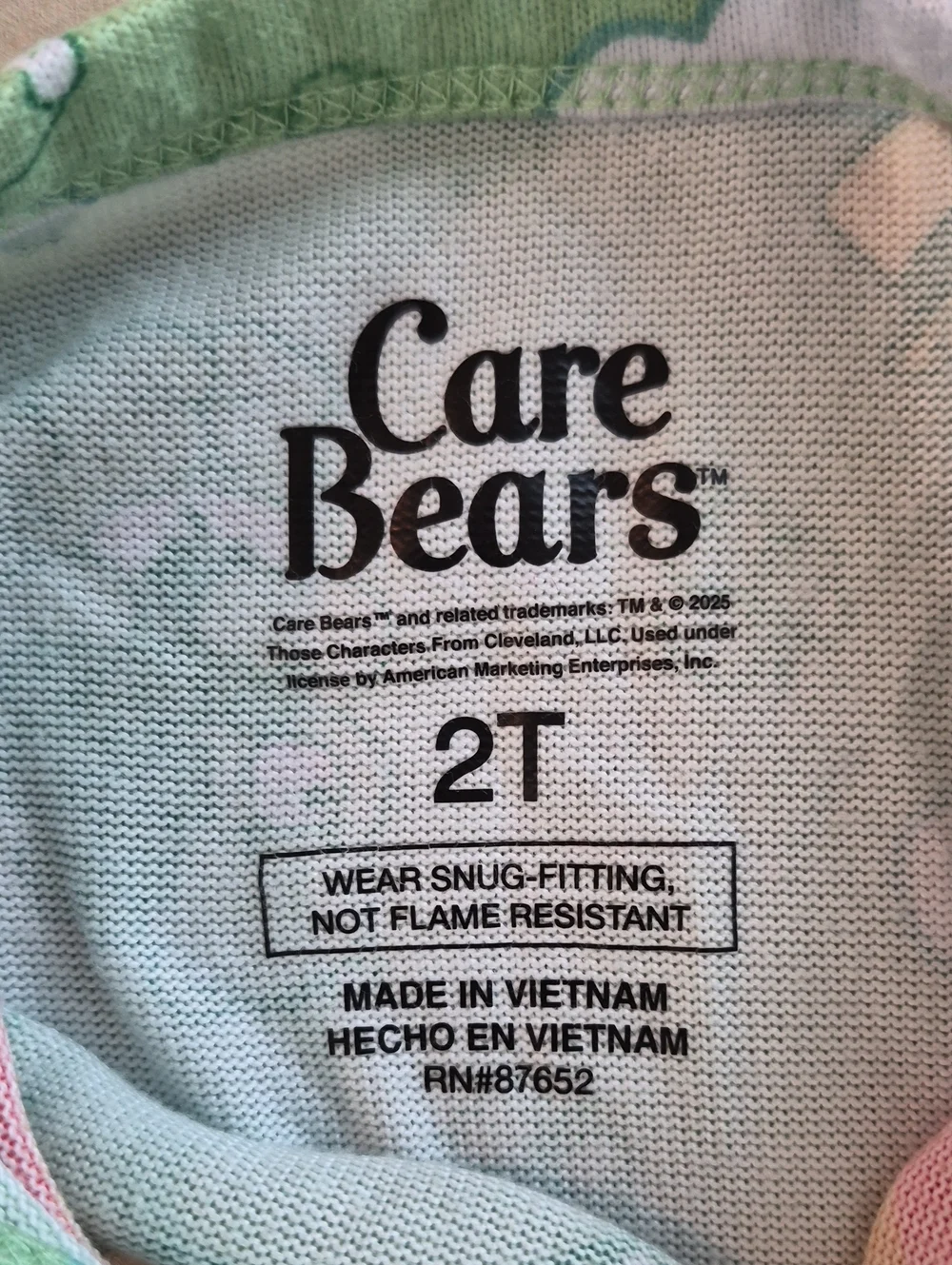 Care Bears Multicolored Pajama Top Size 2T